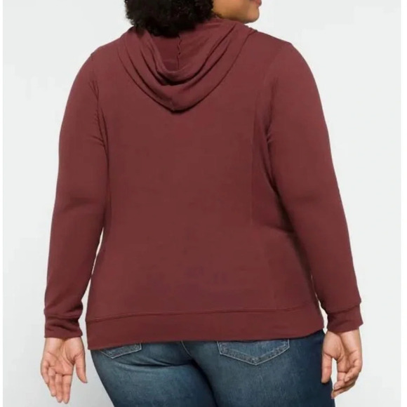 Michael Stars Emmy Hooded Sweatshirt-Hoodie Pullover-Women’s 2X-Maroon-Burgundy - Picture 3 of 15